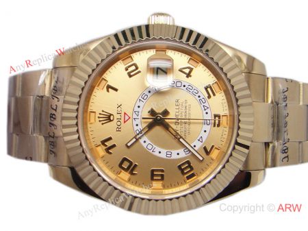 Rolex Sky-Dweller All Gold Replica Watch / Swiss Grade Case